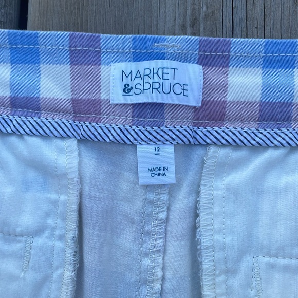 NWT Market And Spruce
Women Checkered Chino Shorts, White/Blue/Purple - Picture 5 of 8